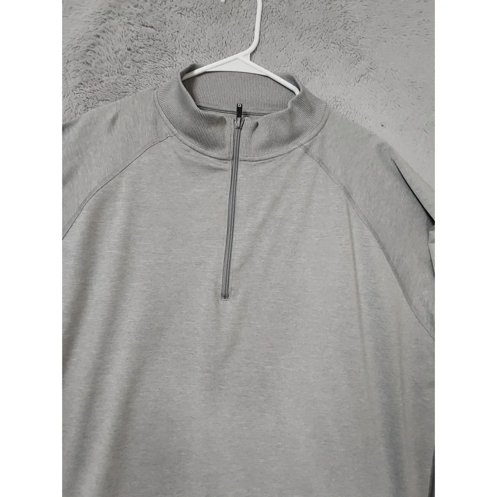 FootJoy Pullover Men XXL 2XL Quarter Zip Golf Activewear Gray Nylon Stretch EUC